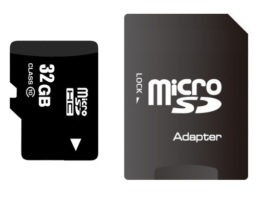 Paměťová karta micro SD 32 GB + adaptér