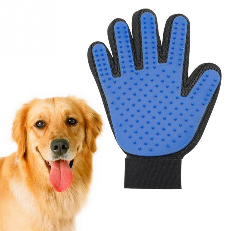 Silikonová masážní rukavice pro vyčesávaní srsti psů a koček